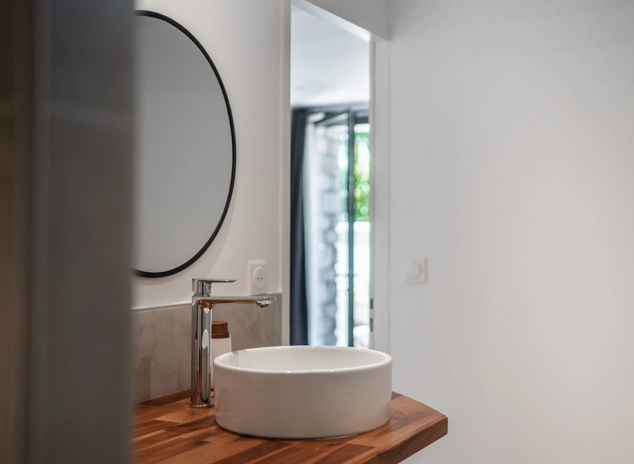 Vasque miroir salle de bain lumineuse